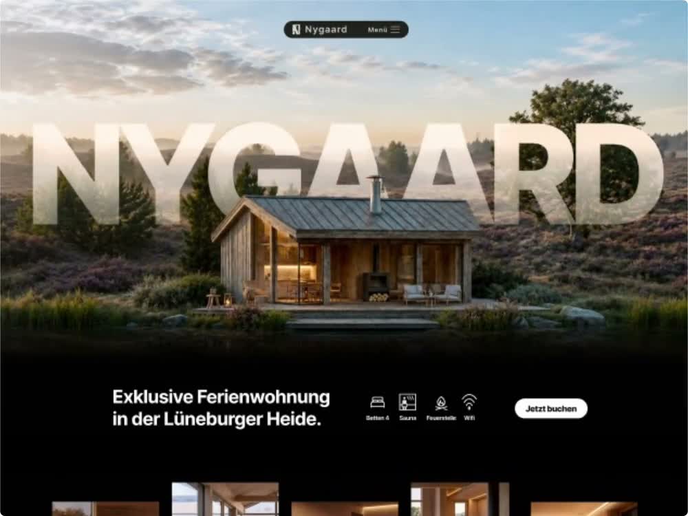 Beispiel eines Onepagers: bildstarke Ferienwohnungs-Website in der Lüneburger Heide